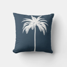  palmboom White Blue Tropical Elegant Kussen