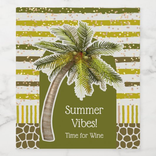Palmboom Wijn Etiket (Enkel label)