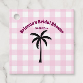 Palmboom Wit Roze Geruit Vrijgezellenfeest Bedankjes Labels