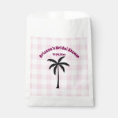 Palmboom Wit Roze Geruit Vrijgezellenfeest Bedankzakje (Voorkant)