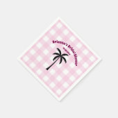 Palmboom Wit Roze Geruite Bruidsdouche Servet (Hoek)