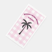 Palmboom Wit Roze Geruite Bruidsfeest Servet (Hoek)