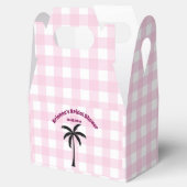 Palmboom Wit Roze Geruite Bruiloftsdouche Bedankdoosjes (Geopend)