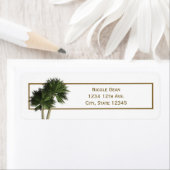 Palmboom Witte & Gouden Elegante Adreslabels Etiket (Insitu)