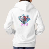 Palmboom Witte hond - Vrouwen Hoodie (Achterkant)