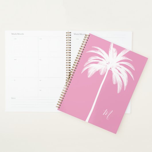  palmboom Witte roze tropische elastisch Planner (Display)