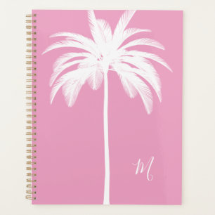 palmboom Witte roze tropische elastisch Planner
