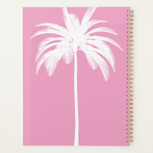  palmboom Witte roze tropische elastisch Planner (Achterkant)