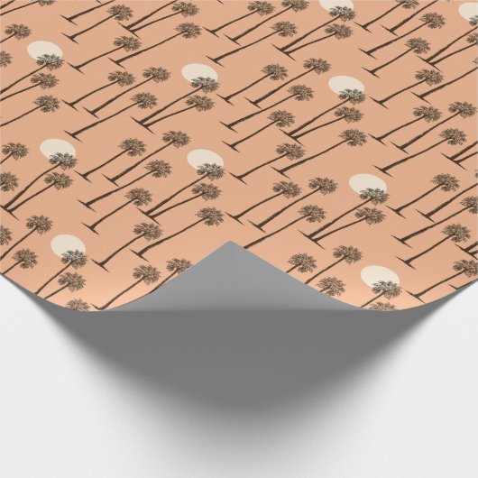 Palmboom woestijn zonsondergang cadeaupapier (Hoek)