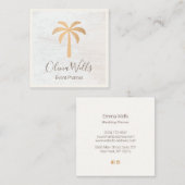 Palmboom Wood Vierkante Visitekaartje (Voorkant / Achterkant)