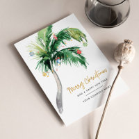 Palmboom Zakelijk Logo Kerstmis Vakantiewenskaart