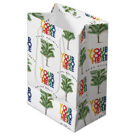 Palmboom Zakelijk Logo Vakantie Kerstkaart Medium Cadeauzakje