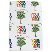 Palmboom Zakelijk Logo Vakantie Kerstkaart Medium Cadeauzakje (Voorkant)