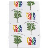 Palmboom Zakelijk Logo Vakantie Kerstkaart Medium Cadeauzakje (Achterkant)