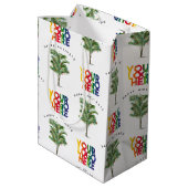 Palmboom Zakelijk Logo Vakantie Kerstkaart Medium Cadeauzakje (Achterkant Gekanteld)