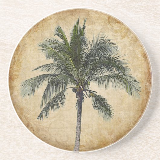 Palmboom Zandsteen Onderzetter (Voorkant)