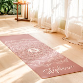 Palmboom Zeeschelp Mandala Monogram Mauve Strand Yogamat
