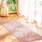 Palmboom Zeeschelp Mandala Monogram Mauve Strand Yogamat