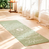 Palmboom Zeeschelp Mandala Monogram Salie Strand Yogamat
