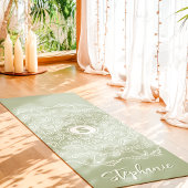 Palmboom Zeeschelp Mandala Monogram Salie Strand Yogamat