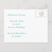 Palmboom & zeesterren strand bruiloft Save the Dat Aankondigingskaart (Achterkant)