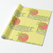 Palmboom zomer met zon en strand cadeaupapier (Uitgerold)