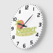 Palmboom zomer met zon en strand grote klok (Hoek)