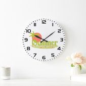 Palmboom zomer met zon en strand grote klok