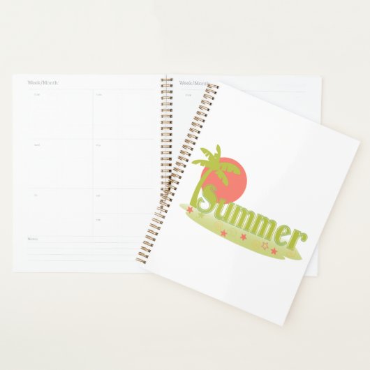 Palmboom zomer met zon en strand planner (Display)