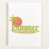 Palmboom zomer met zon en strand planner (Voorkant)