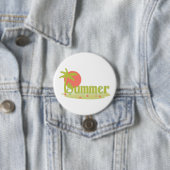 Palmboom zomer met zon en strand ronde button 7,6 cm (In situ)