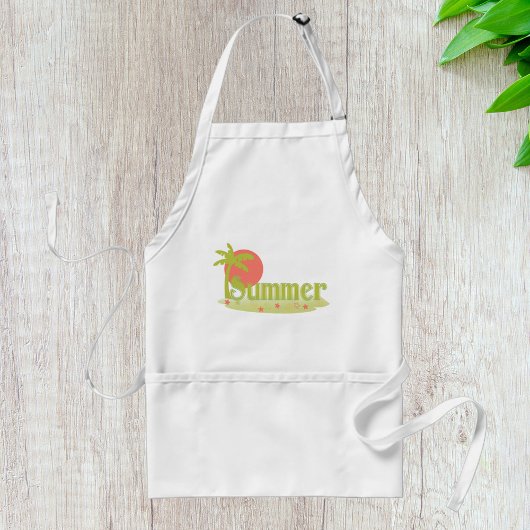 Palmboom zomer met zon en strand standaard schort