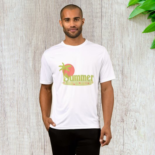 Palmboom zomer met zon en strand t-shirt