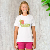 Palmboom zomer met zon en strand t-shirt