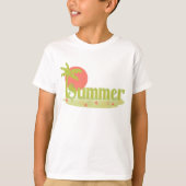 Palmboom zomer met zon en strand t-shirt (Voorkant)