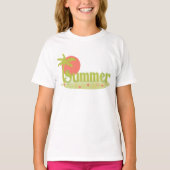 Palmboom zomer met zon en strand t-shirt (Voorkant)