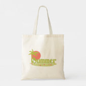 Palmboom zomer met zon en strand tote bag (Achterkant)