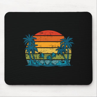 Palmboom zomer vakantie retro eiland tropisch muismat