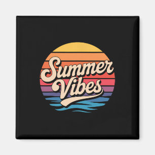 Palmboom Zomerstemming Retro Surfen Zonsondergang Magneet