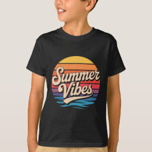 Palmboom Zomerstemming Retro Surfer Zonsondergang  T-shirt
