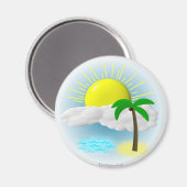 Palmboom, zon en strand magneet (Voorkant / Achterkant)