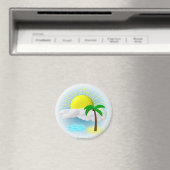 Palmboom, zon en strand magneet (Insitu (Vaatwasser))