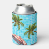 Palmboom Zon Paraplu Zomer Blikjeskoeler (Blikje Voorkant)