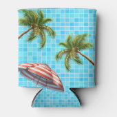 Palmboom Zon Paraplu Zomer Blikjeskoeler (Voorkant)