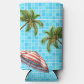 Palmboom Zon Paraplu Zomer Seltzer Blikjeskoeler (Voorkant)