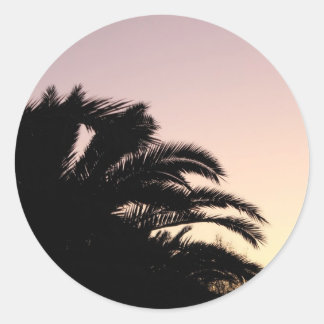 Palmboom Zonsondergang #2 Ronde Sticker