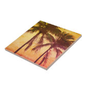  palmboom zonsondergang aangepaste foto keramische tegeltje (Zijkant)