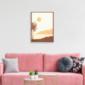 Palmboom Zonsondergang, Eiland, Boho Abstracte Kun Canvas Afdruk (Insitu (Woonkamer))