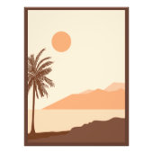 Palmboom Zonsondergang, Eiland, Boho Abstracte Kun Foto Afdruk (Voorkant)