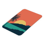 Palmboom Zonsondergang, Eiland, Boho Abstracte Kun Magneet (Linkerzijde)